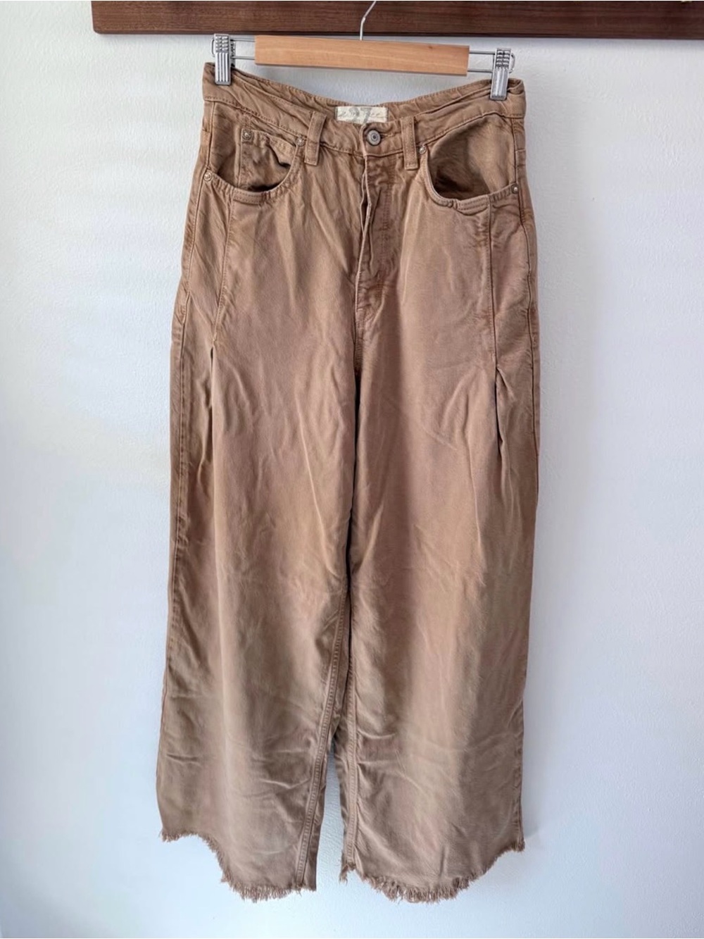 Free People High-Rise Wide Leg Pants — brown